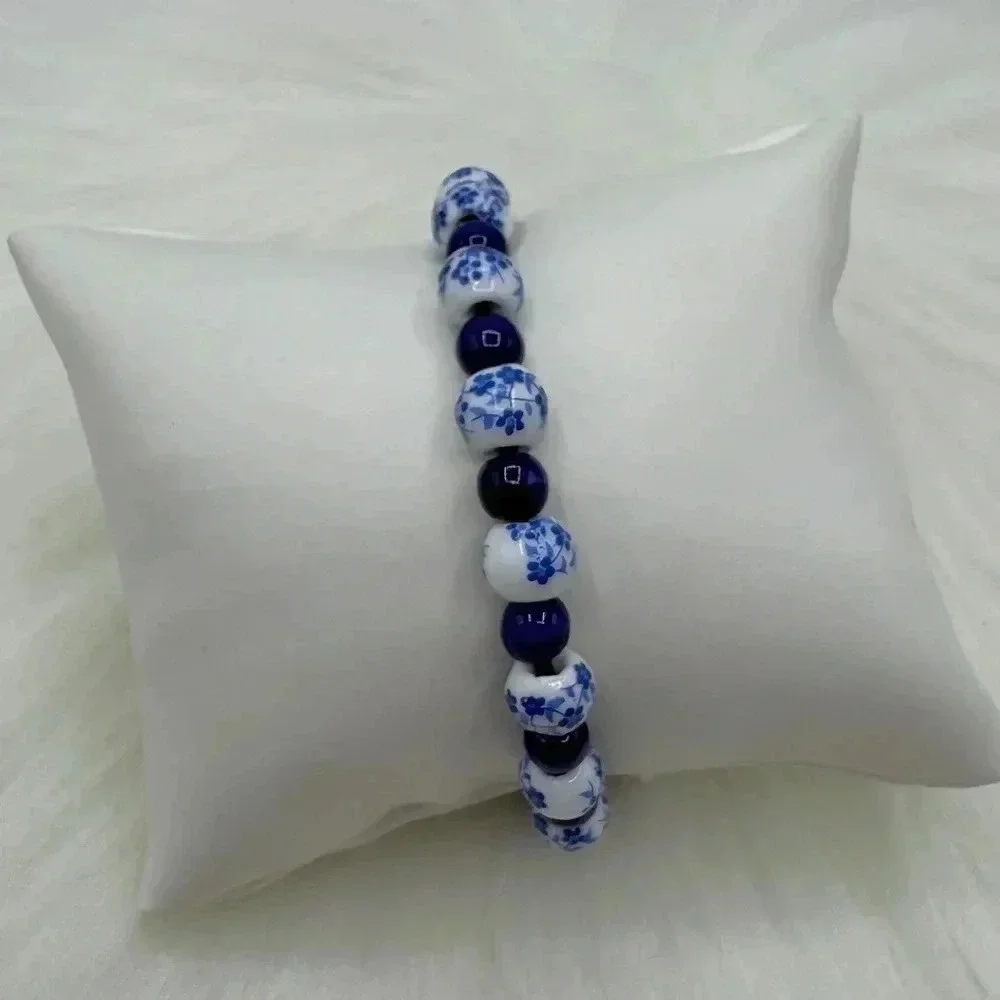 Ceramic Floral mix Beaded Stretch Bracelet